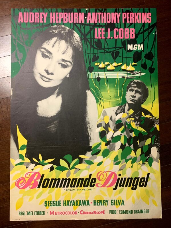 Green Mansions & More (1960's) 23"x33" German Movie Poster Bundle x2