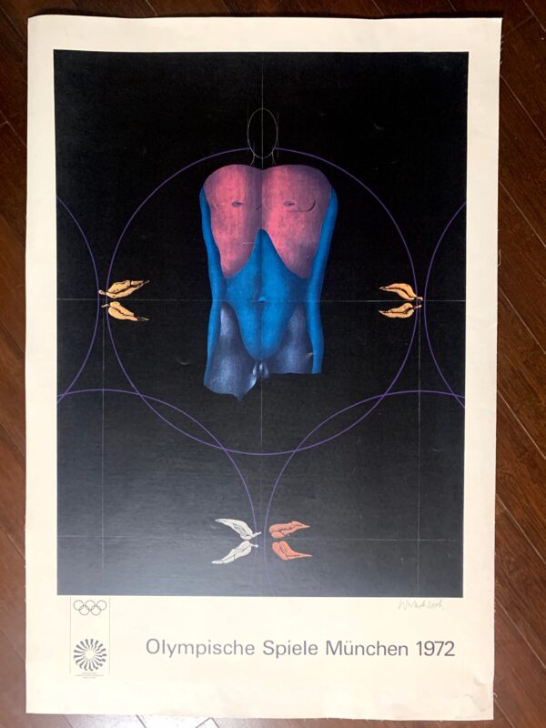 Olympic Games Munich (1972) 25"x40" German Sports Poster LB