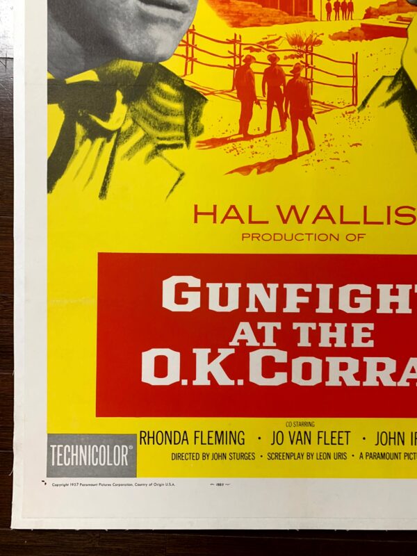 Gunfight at The O.K. Corral - Burt Lancaster (1957) US One Sheet Movie Poster LB - Image 5