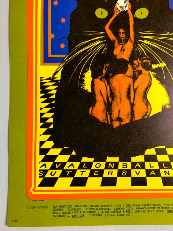 FD090-PO 1st Printing - Canned Heat (1967) 14"X20 1/8" US Psychedelic Music Poster - Image 4