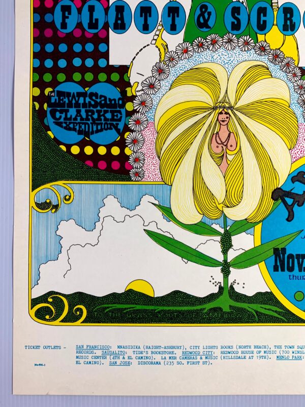 FD094-PO 1st Printing - Flatt and Scruggs (1967) 14"X20" US Psychedelic Music Poster - Image 3