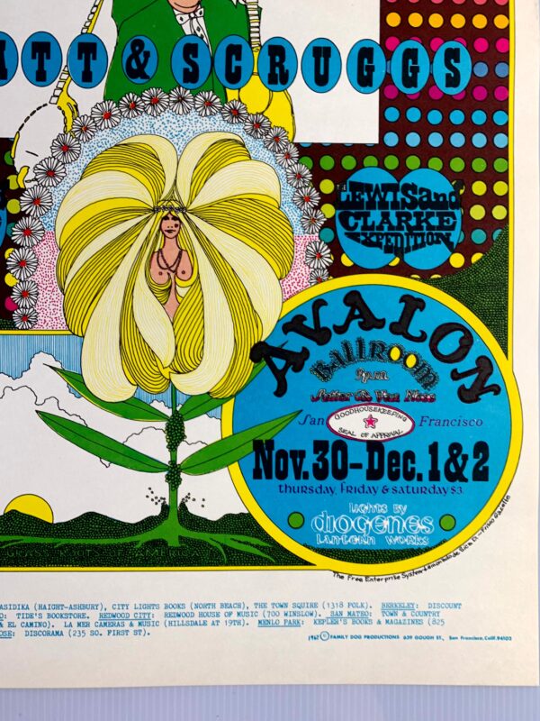 FD094-PO 1st Printing - Flatt and Scruggs (1967) 14"X20" US Psychedelic Music Poster - Image 4