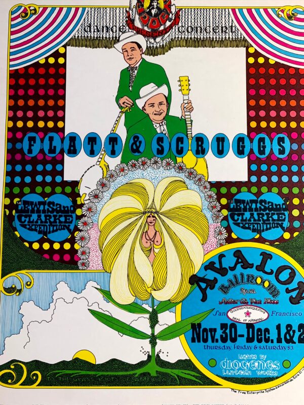 FD094-PO 1st Printing - Flatt and Scruggs (1967) 14"X20" US Psychedelic Music Poster - Image 5