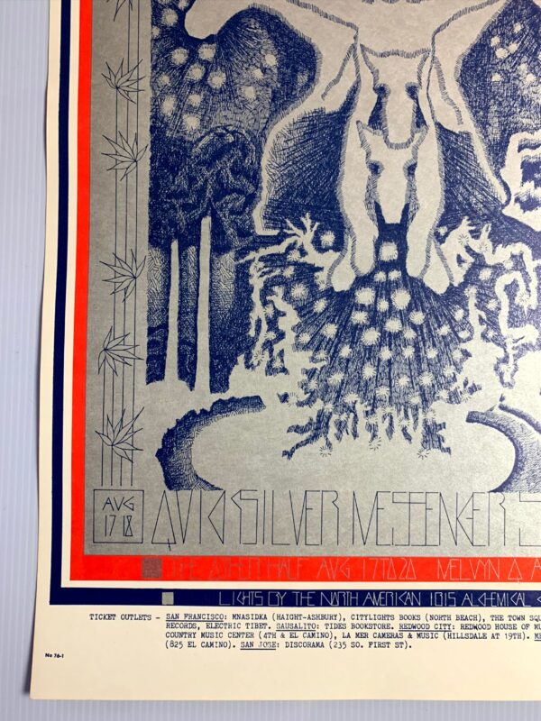 FD076-PO 1st Printing - Quicksilver Messenger Service (1967) 13 15/16"X20" US Psychedelic Music Poster - Image 3