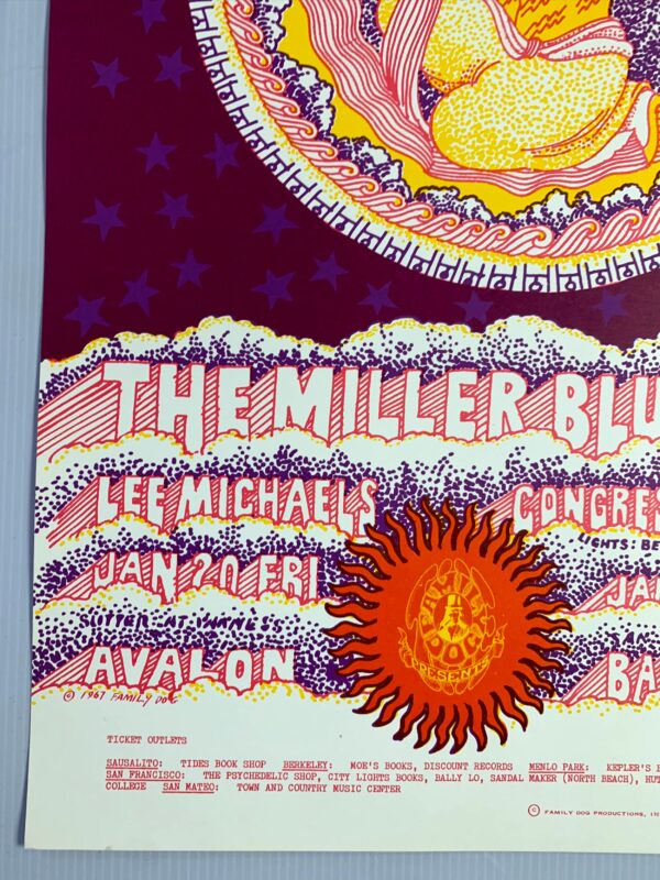 FD044-PO 1st Printing - Steve Miller Blues Band (1967) 14 1/16"X19 15/16" US Psychedelic Music Poster - Image 3