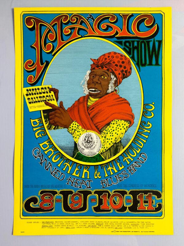 FD065-PO 2nd Printing -  Big Brother and the Holding Company (1966) 13 13/16"X20" US Psychedelic Music Poster