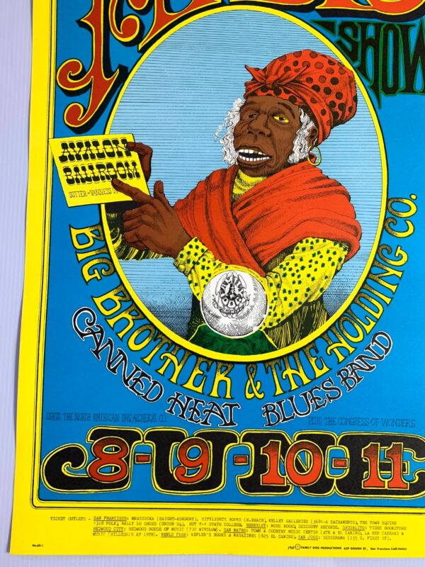 FD065-PO 2nd Printing -  Big Brother and the Holding Company (1966) 13 13/16"X20" US Psychedelic Music Poster - Image 3