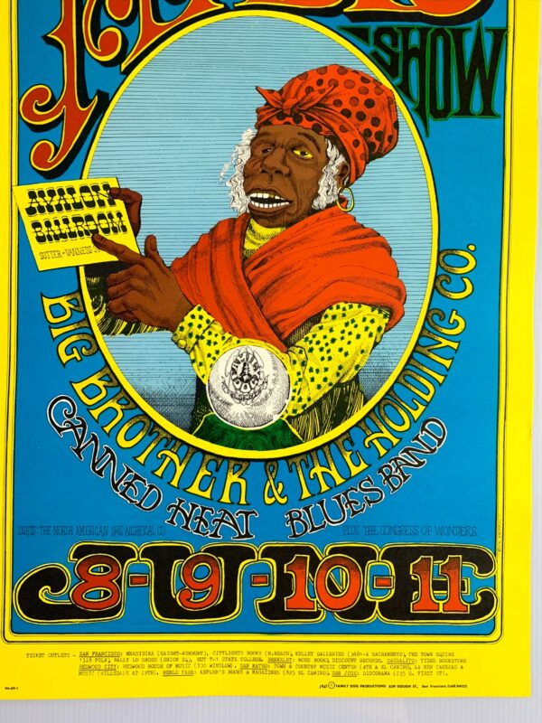 FD065-PO 2nd Printing -  Big Brother and the Holding Company (1966) 13 13/16"X20" US Psychedelic Music Poster - Image 4