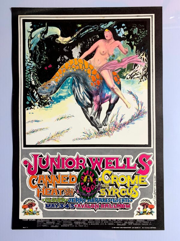 FD117-PO 1st Printing -  Junior Wells (1968) 13 5/8"X19 7/8" US Psychedelic Music Poster