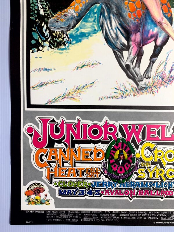 FD117-PO 1st Printing -  Junior Wells (1968) 13 5/8"X19 7/8" US Psychedelic Music Poster - Image 3
