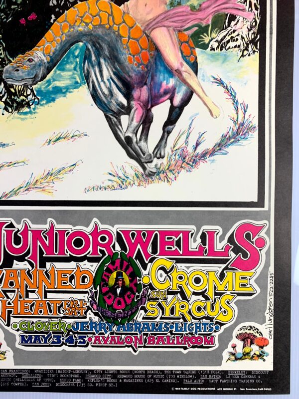 FD117-PO 1st Printing -  Junior Wells (1968) 13 5/8"X19 7/8" US Psychedelic Music Poster - Image 4