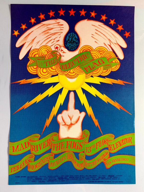 FD104-PO 1st Printing - Electric Flag (1968) 14"X20" US Psychedelic Music Poster