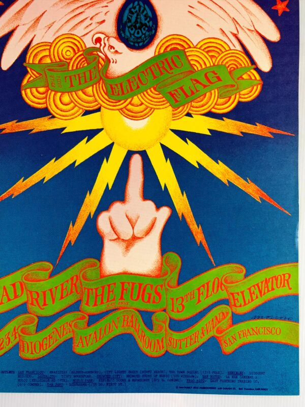 FD104-PO 1st Printing - Electric Flag (1968) 14"X20" US Psychedelic Music Poster - Image 4
