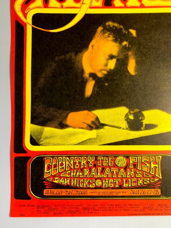 FD103-PO 1st Printing - Country Joe & the Fish (1968) 14 1/16"X20 1/16" US Psychedelic Music Poster - Image 3