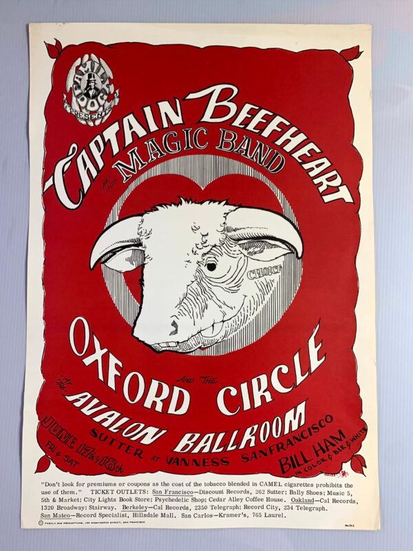 FD013-PO 2nd Printing - Captain Beefheart (1966) 14 3/8"X20" US Psychedelic Music Poster