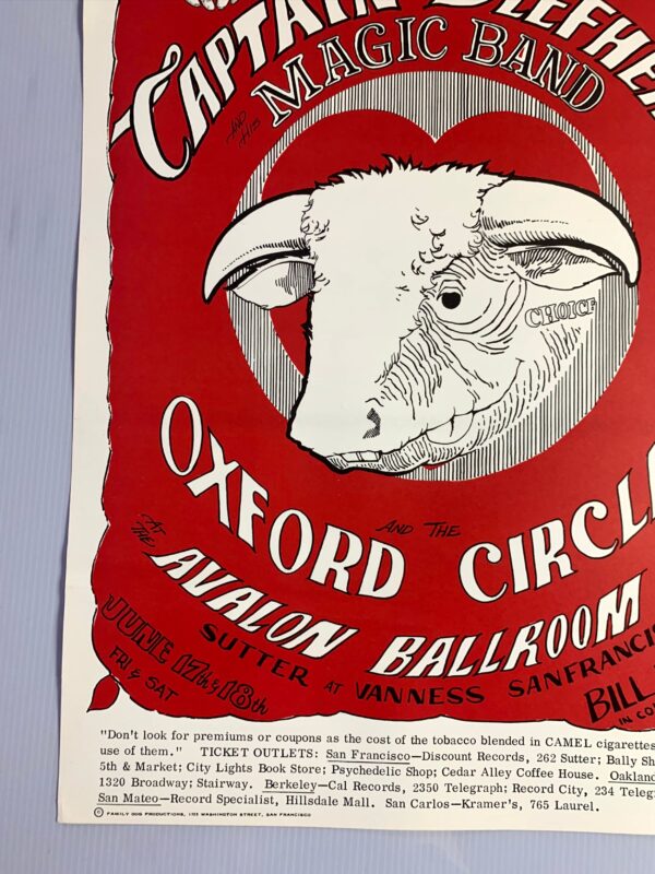 FD013-PO 2nd Printing - Captain Beefheart (1966) 14 3/8"X20" US Psychedelic Music Poster - Image 3