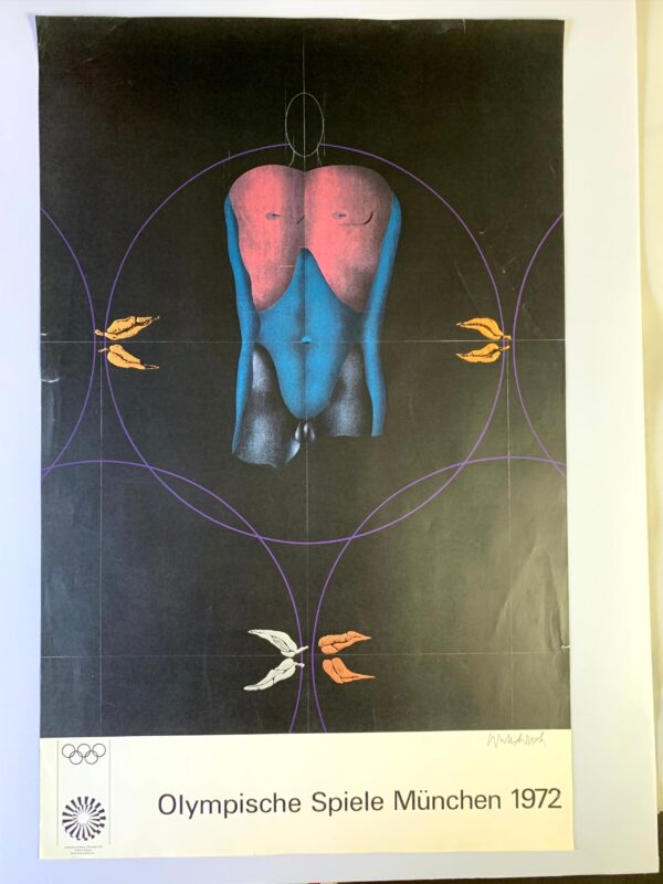 Munich Olympics 1972 - Big Bundle x4 (1972) 25" x40" German Sports Lithograph Posters - Image 2