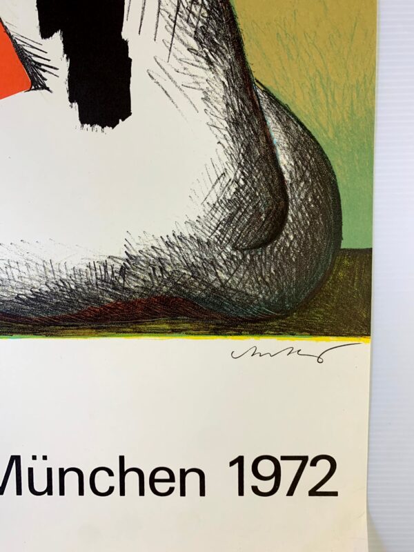 Munich Olympics 1972 - Art by Horst Antes (1970) 25" x40" German Sports Lithograph Poster - Image 2