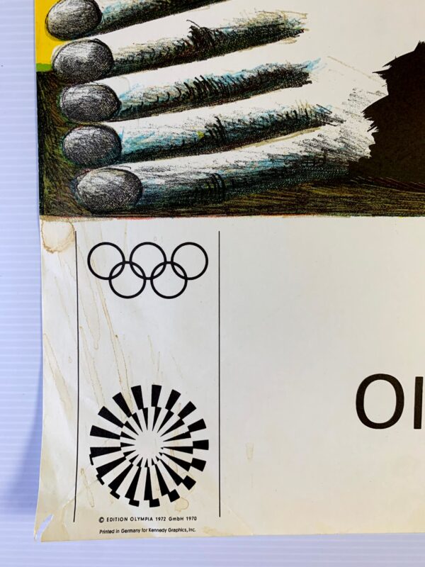 Munich Olympics 1972 - Art by Horst Antes (1970) 25" x40" German Sports Lithograph Poster - Image 3