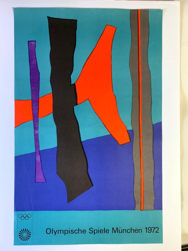Munich Olympics 1972 - Art by Fritz Winter (1972) 25" x40" German Sports Lithograph Poster