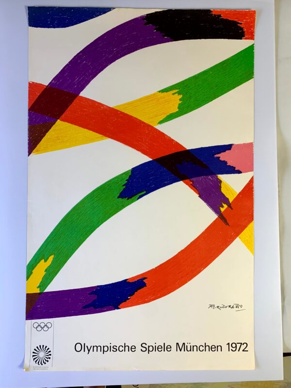 Munich Olympics 1972 - Art by Piero Dorazio (1970) 25" x40" German Sports Lithograph Poster
