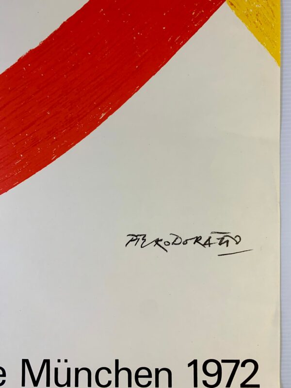 Munich Olympics 1972 - Art by Piero Dorazio (1970) 25" x40" German Sports Lithograph Poster - Image 2