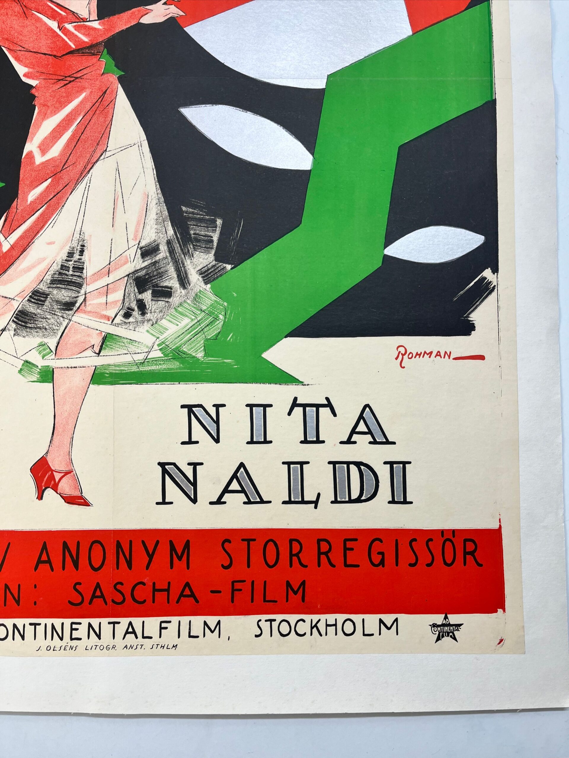 Dodsdansen - Art By Rohman (1927) 28x39 Swedish Movie Poster LB - Image 4