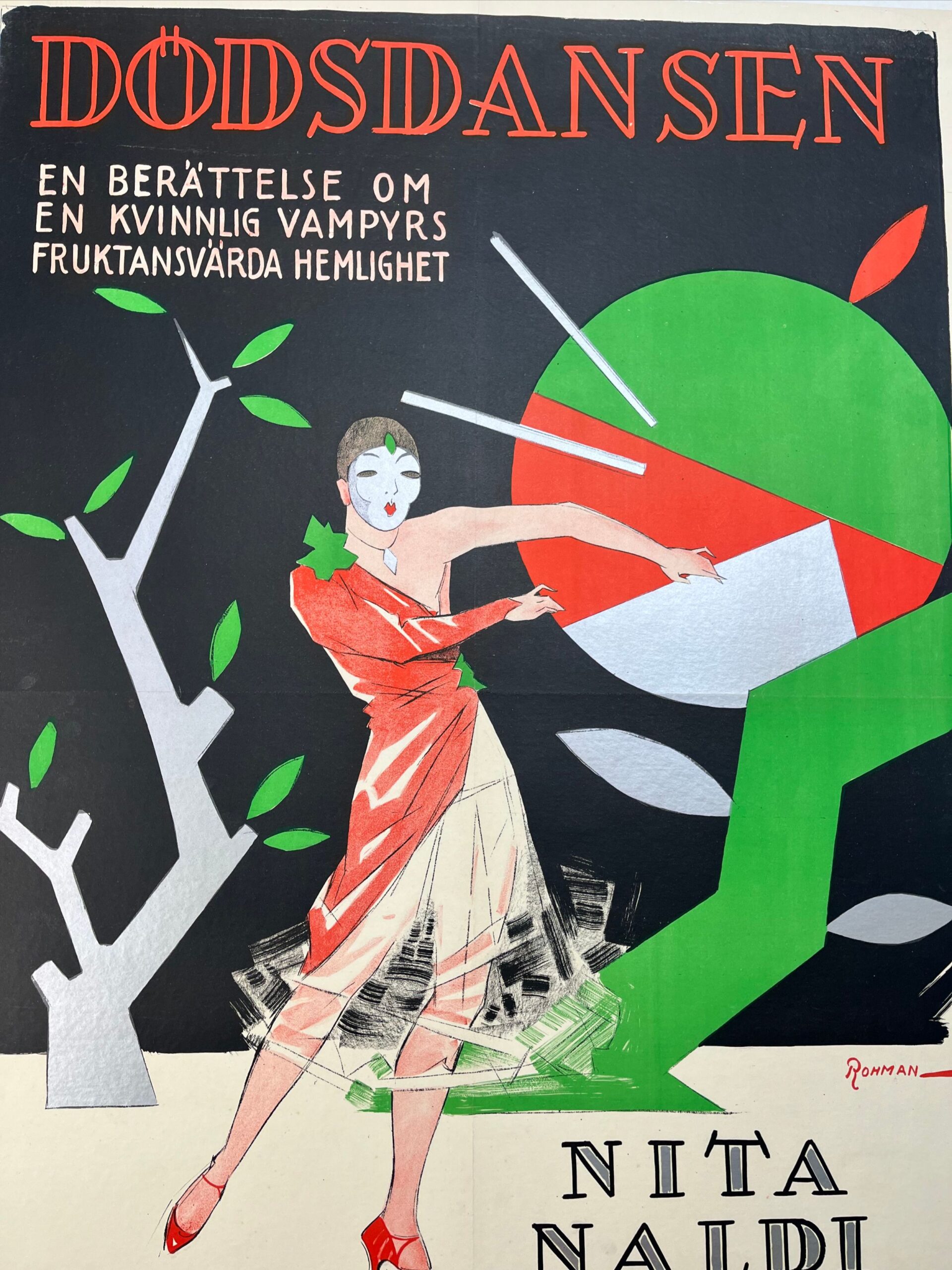 Dodsdansen - Art By Rohman (1927) 28x39 Swedish Movie Poster LB - Image 3