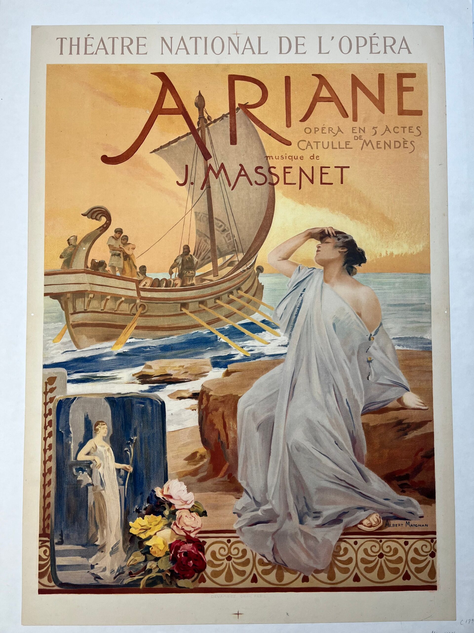 Ariane - Art By Maignan (1906) 36x25.25 French Theater Advertising Poster LB