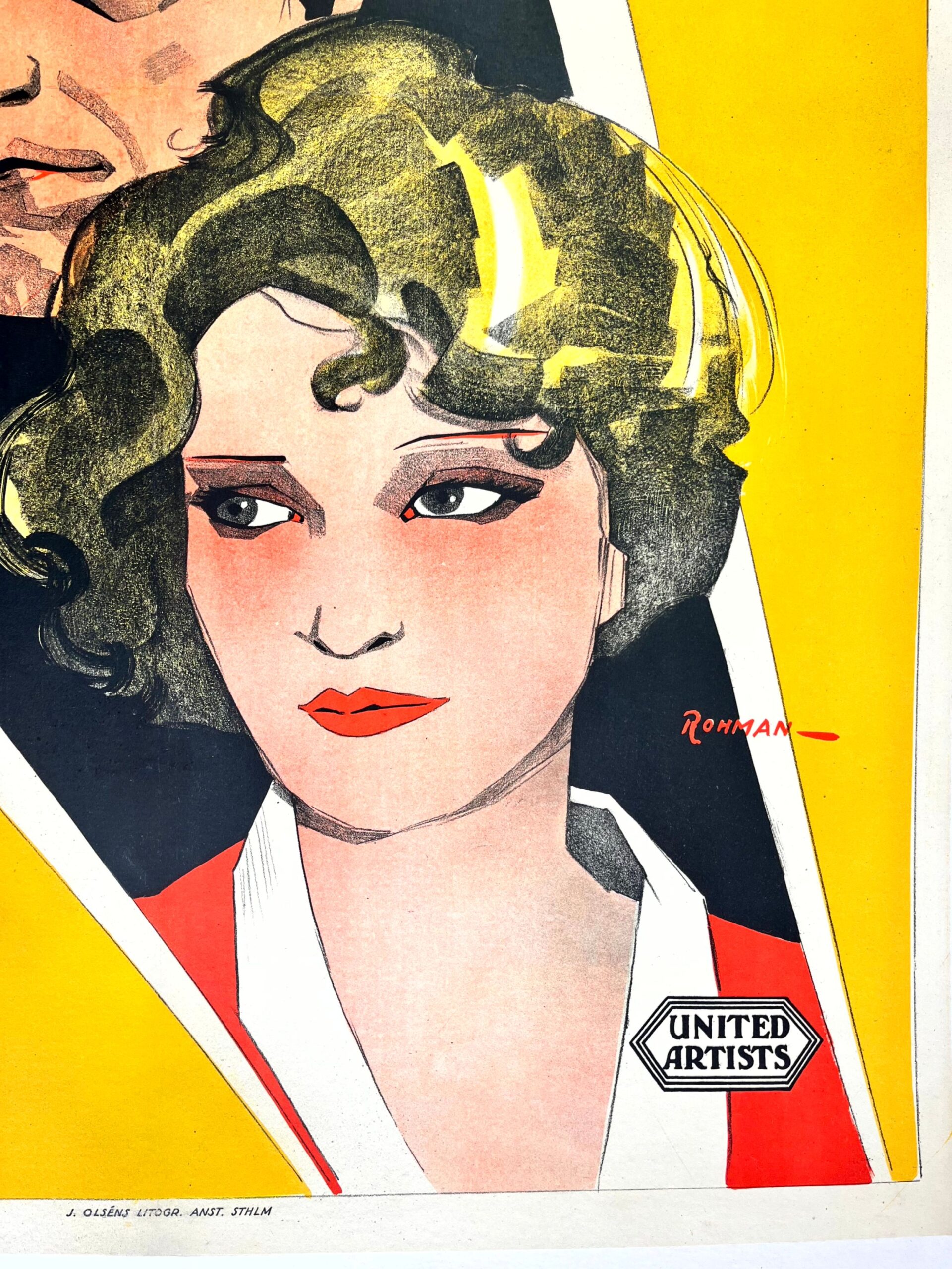 Three Loves - Marlene Dietrich before US - Art by Rohman (1929) Swedish One Sheet Movie Poster LB - Image 5