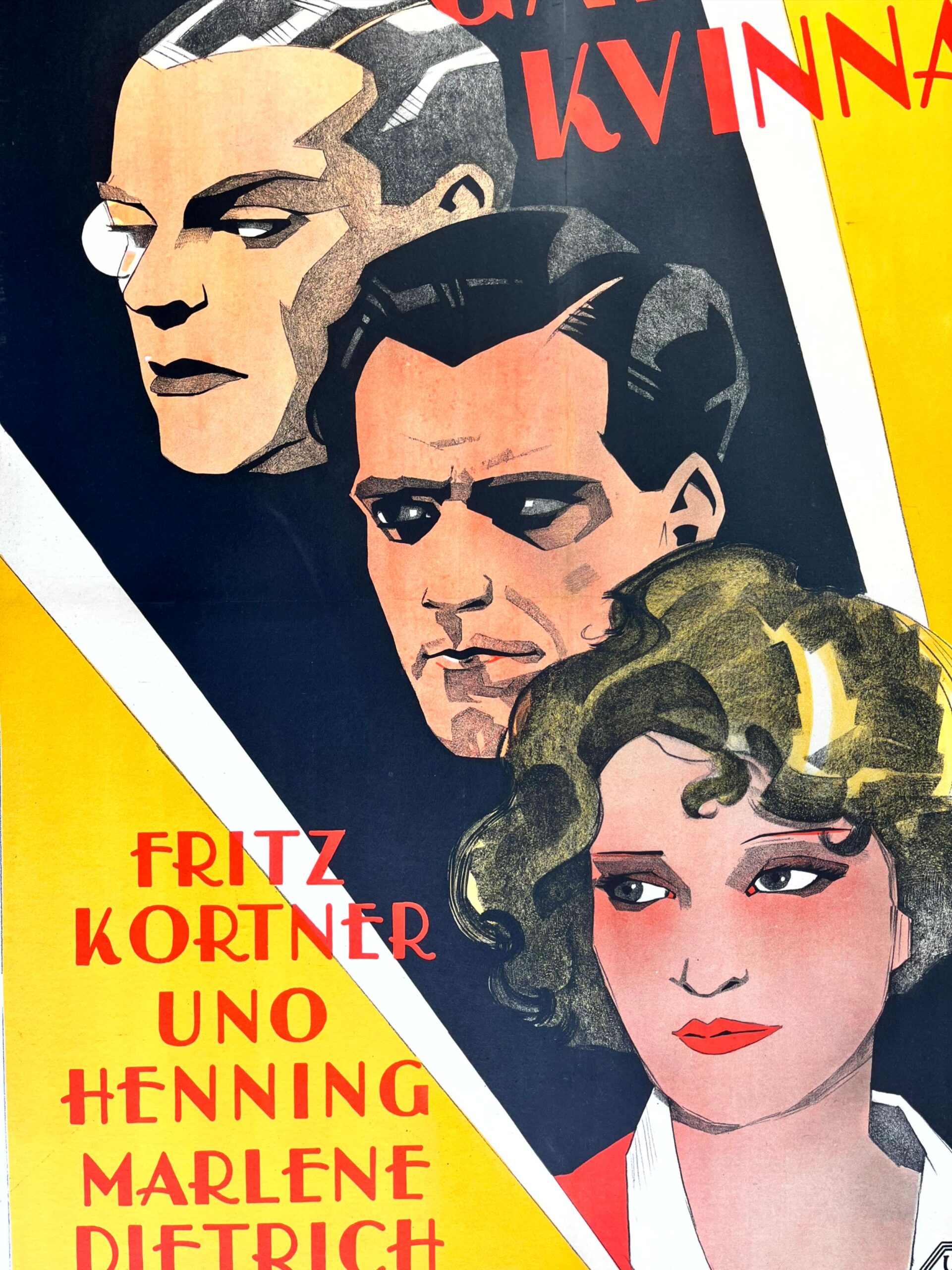 Three Loves - Marlene Dietrich before US - Art by Rohman (1929) Swedish One Sheet Movie Poster LB - Image 6