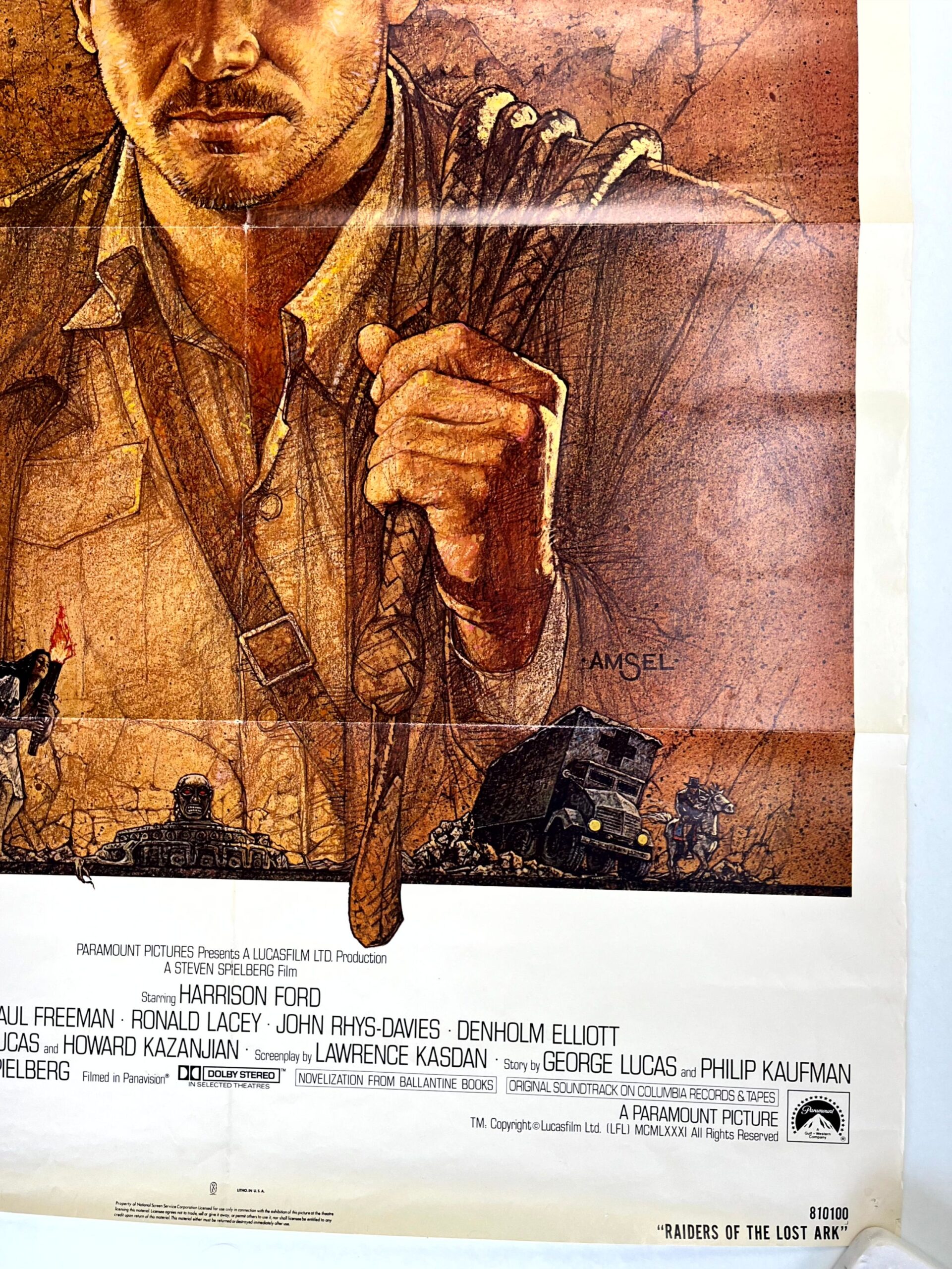 Raiders of the Lost Ark - Art by Amsel (1981) US One Sheet Movie Poster - Image 4