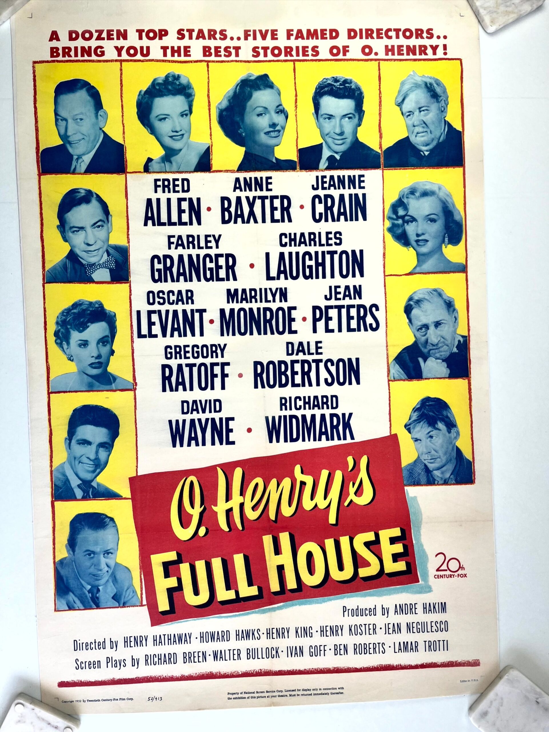 O. Henry's Full House - Early Monroe (1952) US One Sheet Movie Poster LB
