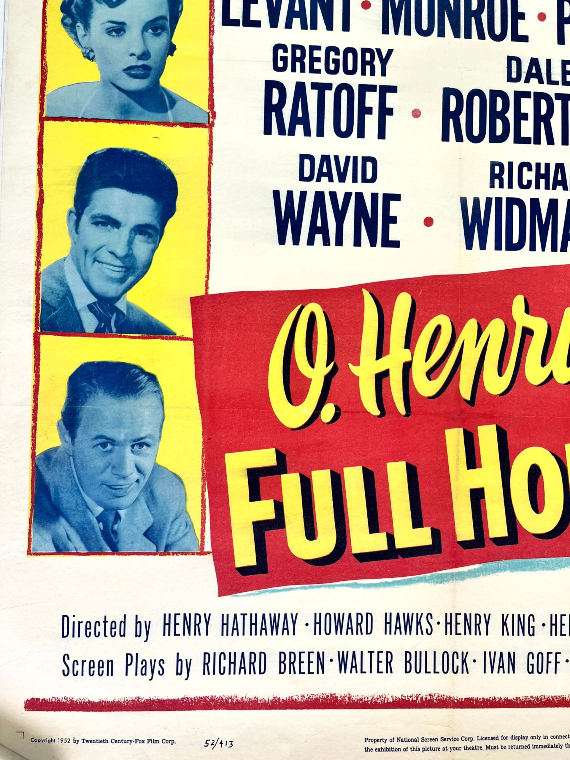 O. Henry's Full House - Early Monroe (1952) US One Sheet Movie Poster LB - Image 5