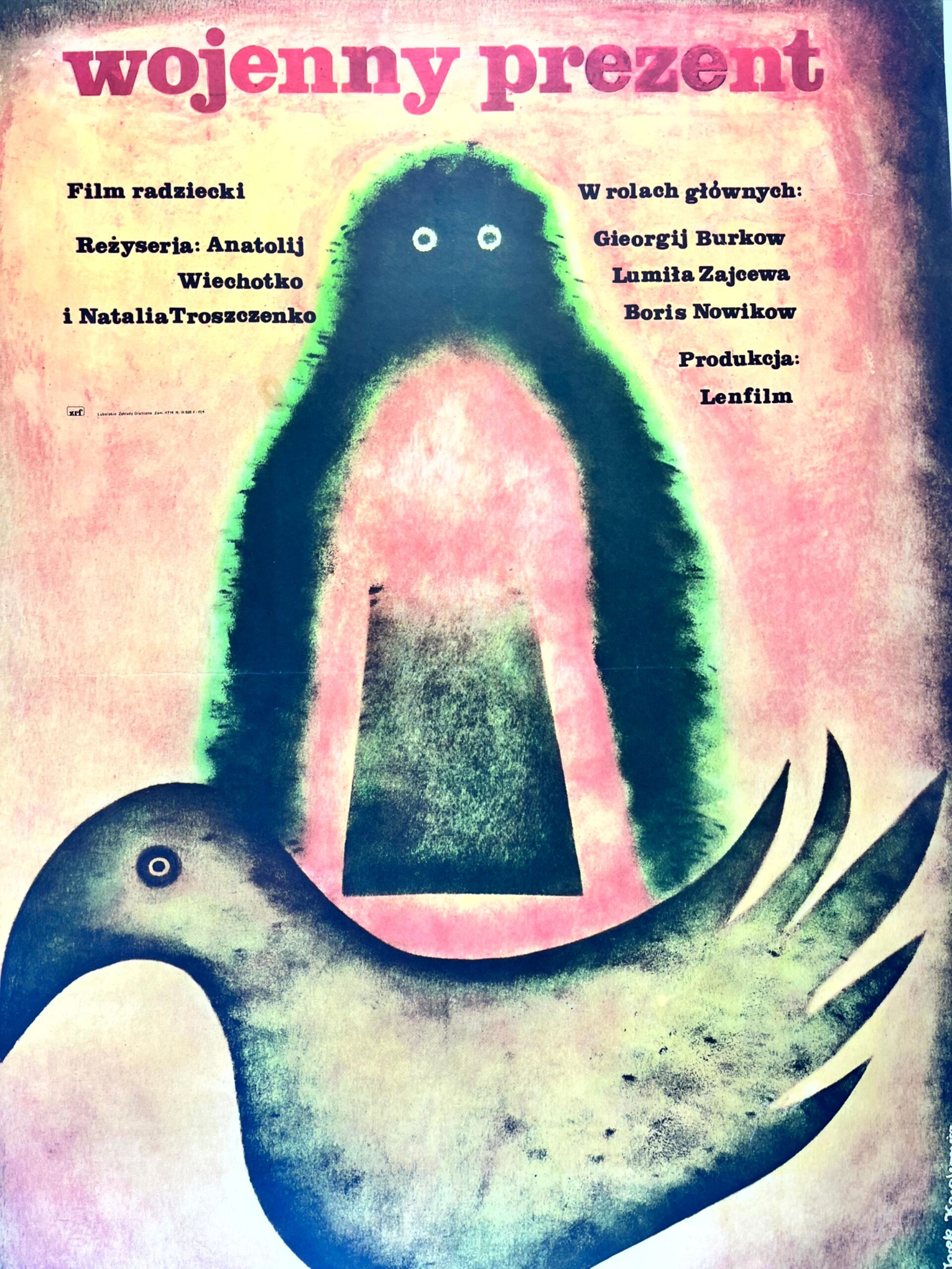 Wojenny Prezent - Art by Kawalerowicz (1976) 26.5"x36.5" Polish Movie Poster LB - Image 6