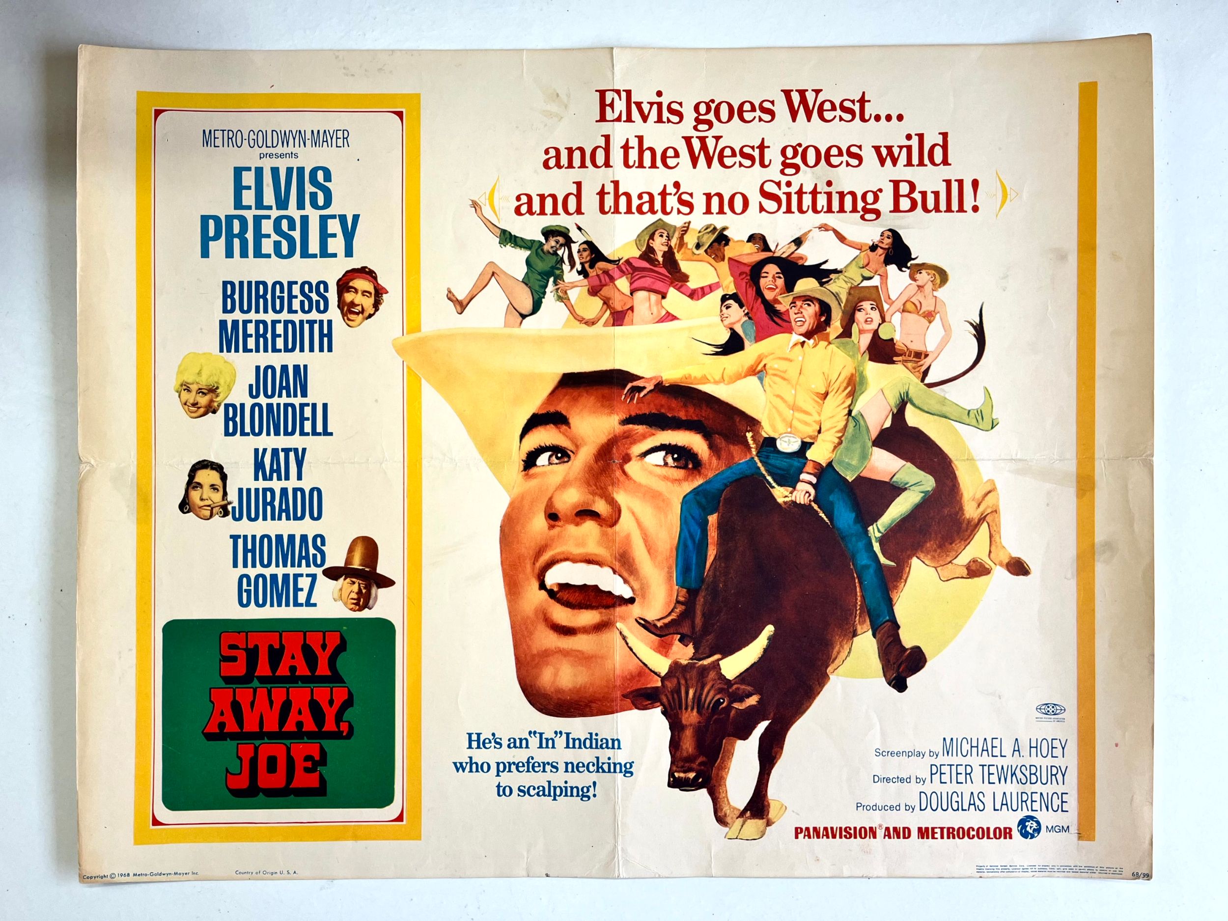 Stay Away Joe - Elvis Presley (1968) US Half Sheet Movie Poster