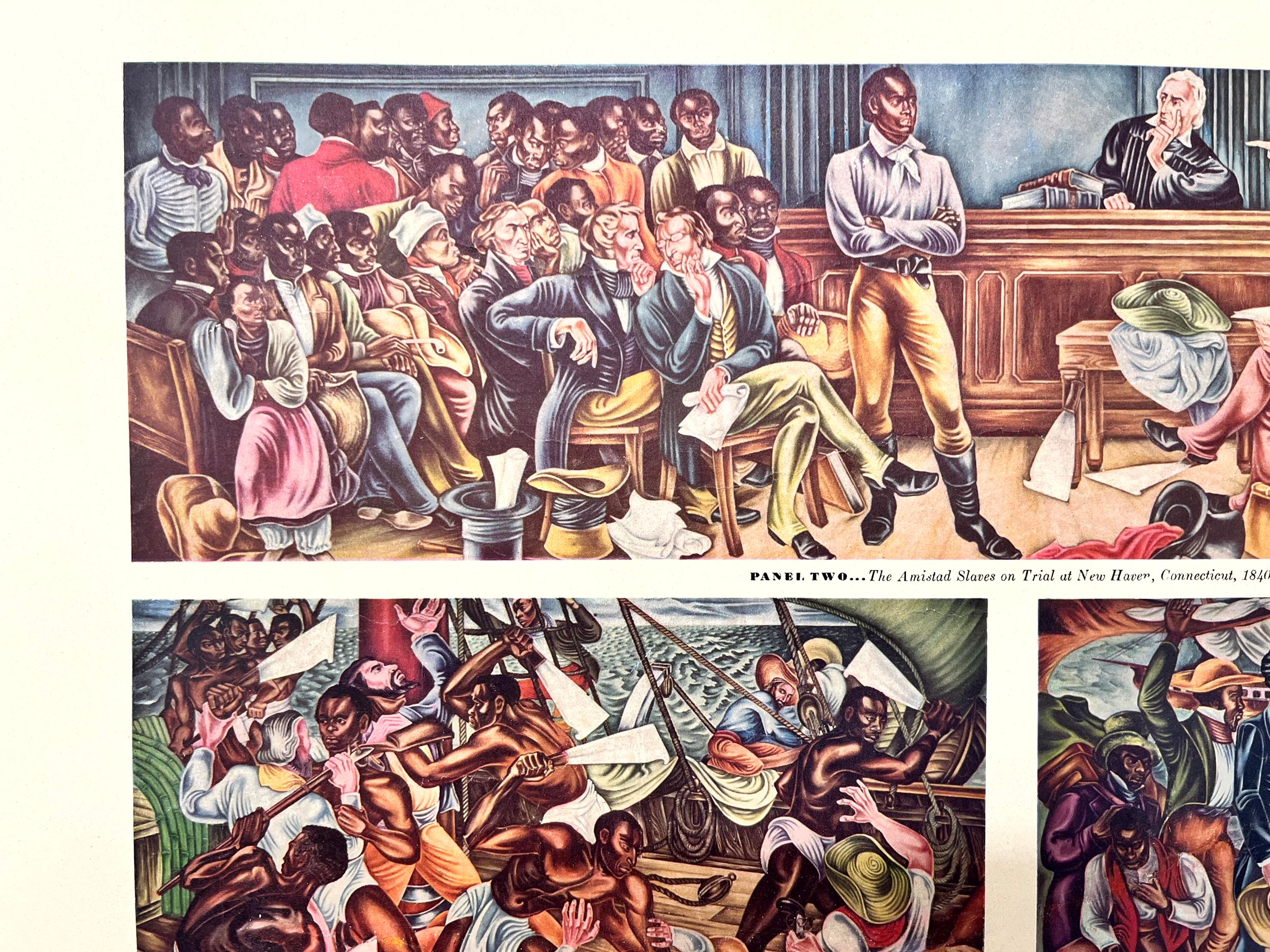 Amistad Revolt and Trial - Art Hale Woodruff (1938) 12.5" x 19" US Litho LB - Image 2