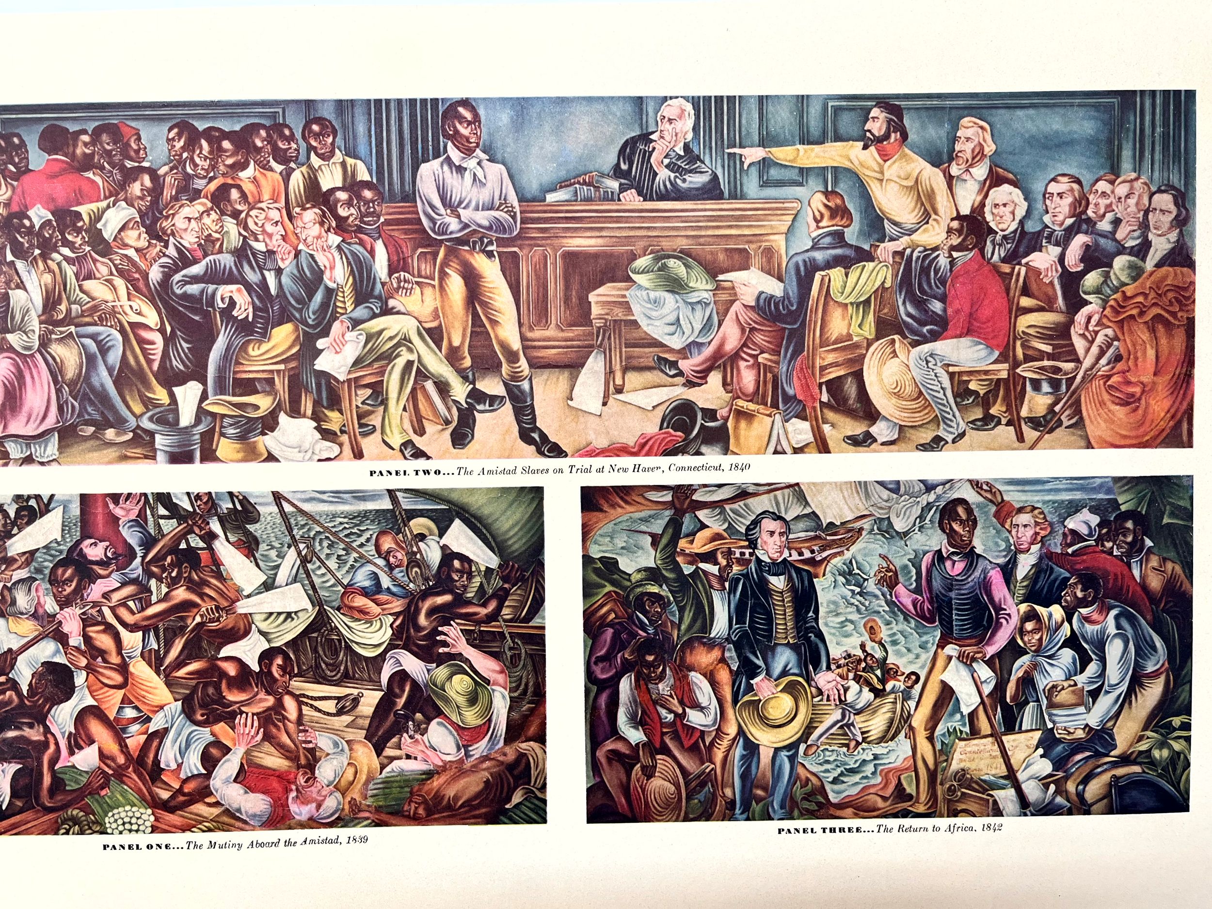 Amistad Revolt and Trial - Art Hale Woodruff (1938) 12.5" x 19" US Litho LB - Image 5