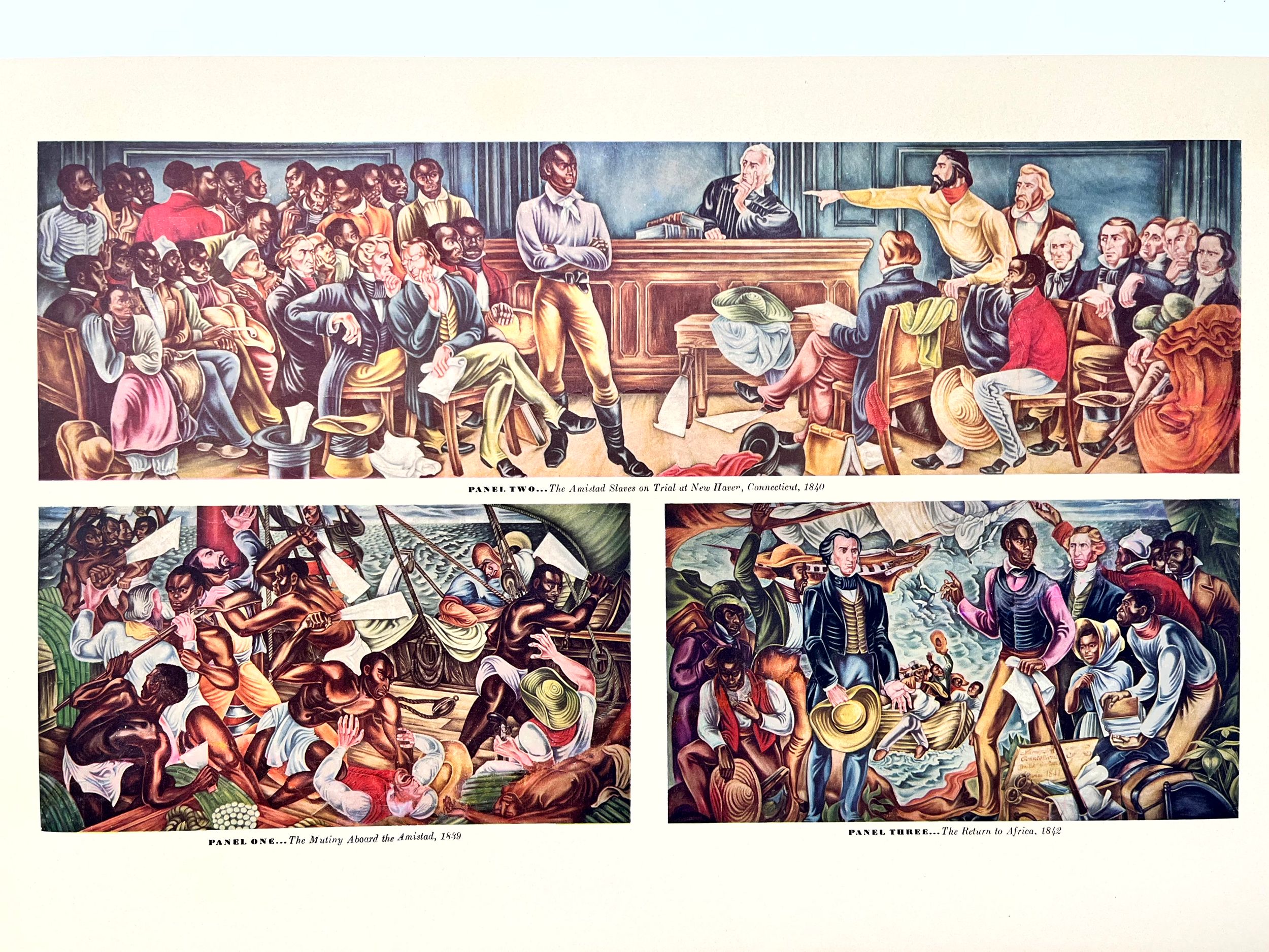 Amistad Revolt and Trial - Art Hale Woodruff (1938) 12.5" x 19" US Litho LB - Image 6