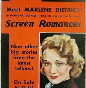 1933 Screen Romances Poster Marlene Dietrich - Shanghai Express!!