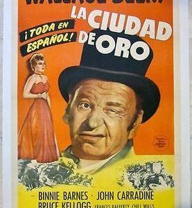 1944 Spanish LB Poster - Barbary Coast Gent - Great Wallace Beery Art!!