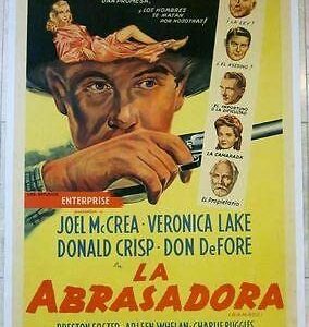 1947 Argentinean LB Movie Poster - Ramrod Veronica Lake Art