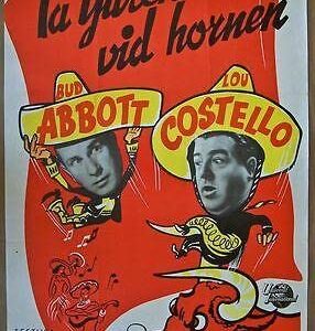 1949 Swedish Poster - Mexican Hayride - Great Abbott And Costello Art!!