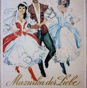 1957 LB German Movie Poster -mazurka Der Liebe- Great Dancing Art Rare!