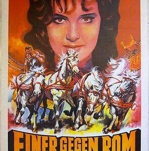 1962 LB German Movie Poster - Alone Against Rome - Great Gladiator Art!