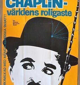 1967 Swedish Poster - The Funniest Man In The World - Classic Chaplin!!