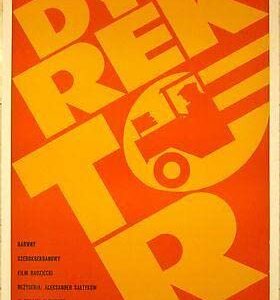1971 Polish Linen Backed Poster - Dyrektor - Great Bright Artwork!