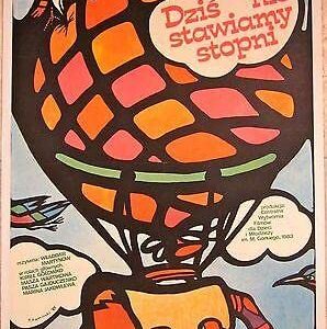 1985 Polish LB Poster - Dzis Nie Stawiamy Stopni - Hot Air Balloon Art!