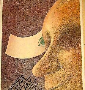 1985 Polish Linen Backed Poster - Fatszywe Dolary - Cool Abstract Art!!