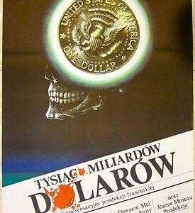 1985 Polish Poster - Mille Milliards De Dollars - Cool Coin Skull Art!!